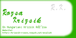 rozsa krizsik business card